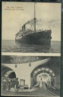 Dampfer Cap Finisterre über Dem Elbtunnel, 1912 - Paquebote