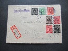 1947 Kontrollrat Ziffer MiF Mit 7 Marken! Einschreiben Fernbrief Nürnberg 30 - Sulgen Schramberg - Cartas & Documentos