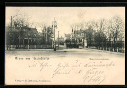 AK Neumünster, Rendsburgerstrasse, Marschierende Soldaten  - Rendsburg