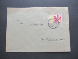 24.12.1949 Französische Zone Württemberg Nr.34 Mit Wohnungsbau - Abgabe Mi.Nr.3 Tagesstempel Rottenburg - Emissioni Generali