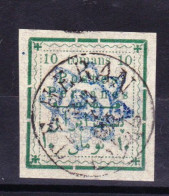 STAMPS-IRAN-USED-1902-10-TOMANS-SEE-SCAN-COTE-100-EURO - Irán