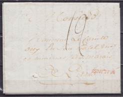 L. Datée 8 Février 1780 De HUMBEKE Pour Comte Oisy à PARIS - Griffe Rouge "MALINES" - Port "12" - 1714-1794 (Paises Bajos Austriacos)