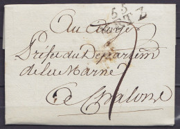 L. Datée 3 Prairial An 8 (23 Mai 1800) De METZ Signée Général Desdoridès Pour CHALONS - Griffe "55/ METZ" - Port "7" (Se - 1701-1800: Précurseurs XVIII