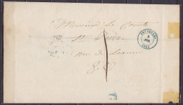 Imprimé Mortuaire (sans Contenu) Càd Imprimés BRUXELLES /9 JUIL. 1843 Pour Comte De Villegas De St-Pierre E/V - Marque " - 1830-1849 (Belgio Indipendente)
