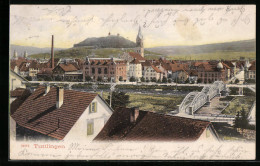 AK Tuttlingen, Blick In Die Stadt Mit Brücke Und Kirche  - Tuttlingen