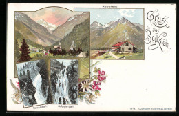 Lithographie Böckstein, Ortsansicht, Nassfeld, Kesselfall, Schleierfall  - Altri & Non Classificati