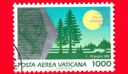 VATICANO  - Usato - 1990 - Viaggi Di Giovanni Paolo II - POSTA AEREA - Paesi Scandinavi - 1000 L. - Posta Aerea