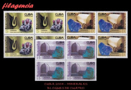 CUBA. BLOQUES DE CUATRO. 2004-18 MINERALES - Nuevos