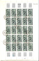 Feuille Complète De 25 Timbres N° 859 Oblitérés, Avec Cachets Du 12/03/1950 - Used Stamps