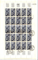 Feuille Complète De 25 Timbres N° 862 Oblitérés, Avec Cachets Du 17/02/1950 - Used Stamps