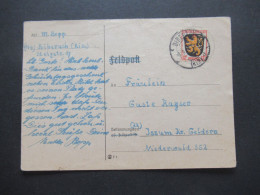 1946 Französische Zone Mi.Nr.6 EF Auf Alter Feldpost PK Tagesstempel Biberach (Riss) Nach Issum Kreis Geldern Gesendet - Emissioni Generali