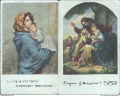 Bs77 Calendarietto Religioso Auguri Felicissimi 1959 - Autres & Non Classés