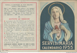 Bs93 Calendarietto Religioso Servi Di Maria 1955 - Autres & Non Classés