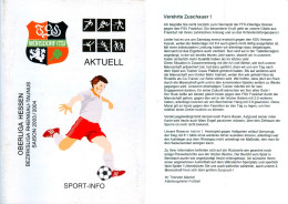 Fußball-Programm PRG TSG Wörsdorf Vs FSV Frankfurt Am Main 20. 8. 2003 Idstein Wörsbachtal Bornheim Taunus A. Hessen - Programma's