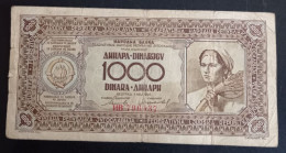 #1     YUGOSLAVIA  1000 DINARA 1946 - Jugoslawien