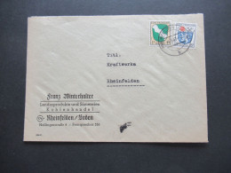 1947 Französische Zone Mi.Nr.1 Und Nr.7 MiF Tagesstempel Rheinfelden (Baden) Ortsbrief Umschlag Kohlenhandel - Amtliche Ausgaben