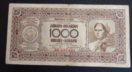 #1     YUGOSLAVIA  1000 DINARA 1946 - Yugoslavia