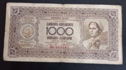 #1     YUGOSLAVIA  1000 DINARA 1946 - Yugoslavia