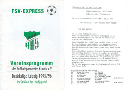 Fußball-Programm PRG FSV Krostitz Vs TSV Frisch Auf Wurzen 19. 8. 1995 BSG Traktor Empor Zschölkau Muldental Sachsen - Programma's