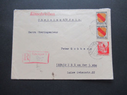 1947 Französische Zone Mi.Nr.10 (2) MiF Mit Württemberg Nr.8 Einschreiben Roter Stp. Tübingen 1 - Diez An Der Lahn - Emissioni Generali