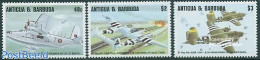 Antigua & Barbuda 1994 D-Day 3v, Mint NH, History - Transport - World War II - Aircraft & Aviation - Seconda Guerra Mondiale