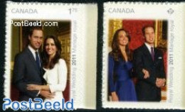 Canada 2011 William & Kate Wedding 2v S-a, Mint NH, History - Kings & Queens (Royalty) - Neufs