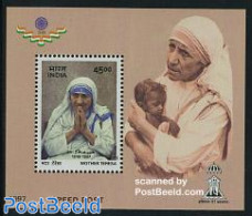 India 1997 Mother Theresa S/s, Mint NH, Health - History - Religion - Health - Nobel Prize Winners - Religion - Unused Stamps