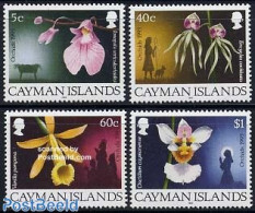 Cayman Islands 1993 Christmas, Orchids 4v, Mint NH, Nature - Religion - Flowers & Plants - Orchids - Christmas - Natale