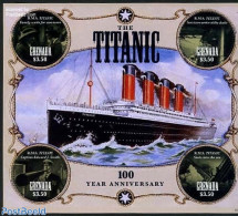 Grenada 2012 R.M.S. Titanic 4v M/s, Mint NH, Transport - Various - Ships And Boats - Titanic - Round-shaped Stamps - Barche