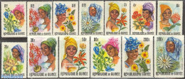 Guinea, Republic 1966 Flowers, Women 13v, Mint NH, History - Nature - Women - Flowers & Plants - Ohne Zuordnung