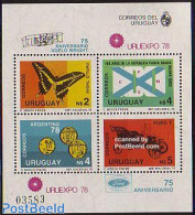 Uruguay 1978 Urexpo S/s, Mint NH, Nature - Sport - Transport - Butterflies - Football - Automobiles - Aircraft & Aviat.. - Auto's