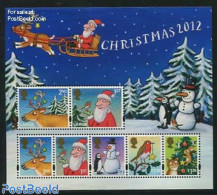 Great Britain 2012 Christmas S/s, Mint NH, Nature - Religion - Birds - Cats - Penguins - Christmas - Nuevos