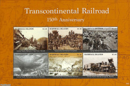 Marshall Islands 2018 Transcontinental Railroad 6v M/s, Mint NH, Railways - Maps - Trenes