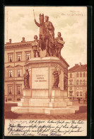 Lithographie München, Denkmal Des Königs Ludwig I., Odeonsplatz  - Muenchen