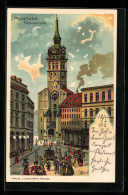 Lithographie München, Peterskirche  - Muenchen