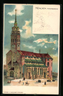 Lithographie München, Peterskirche  - Muenchen