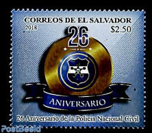 El Salvador 2019 26 Years Civil Police 1v, Mint NH, Various - Police - Policia – Guardia Civil