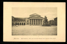 AK München, Kgl. Residenz-, Hof- Und National-Theater Mit Denkmal Max Josef I.  - Théâtre