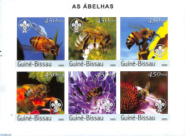 Guinea Bissau 2003 Bees 6v M/s, Imperforated, Mint NH, Nature - Bees - Insects - Guinea-Bissau