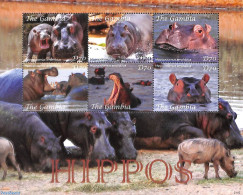 Gambia 2021 Hippo's 6v M/s, Mint NH, Nature - Hippopotamus - Gambie (...-1964)