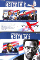 Sao Tome/Principe 2015 Malcolm X, 2 S/s, Mint NH, History - Anti Racism - Politicians - Non Classificati