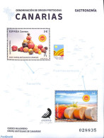 Spain 2023 Gastronomy, Canarias S/s, Mint NH, Health - Various - Food & Drink - Maps - Unused Stamps