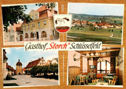 73890064 Schluesselfeld Gasthof Storch Gastraum Panorama Ortspartie Schluesselfe - Sonstige & Ohne Zuordnung