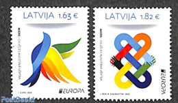 Latvia 2023 Europa, Peace 2v, Mint NH, History - Various - Europa (cept) - Peace - Joint Issues - Emissions Communes
