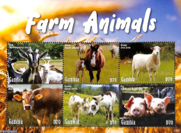 Gambia 2023 Farm Animals 6v M/s, Mint NH, Nature - Cattle - Horses - Gambia (...-1964)