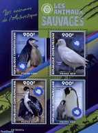 Central Africa 2019 Antarctic Animals 4v M/s, Mint NH, Nature - Science - Birds - Penguins - The Arctic & Antarctica - Central African Republic