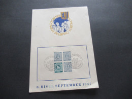 1947 Kontrollrat Ziffer ZD Aus MH 50 Sonderblatt Pädagogischer Kongress Leipzig Mit Zweimal SSt LEIPZIG 11.9.1947 - Covers & Documents