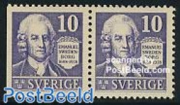 Sweden 1938 E. Swedenborg 2v (3 Sides Perforated), Unused (hinged), Science - Chemistry & Chemists - Unused Stamps