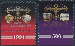 Mi 376-377 ** MNH / CEPT Europa, Discoveries And Innovations, Money, Coins - Latvia