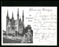 Lithographie Remagen, St. Apollinaris-Kirche  - Remagen